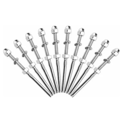 Accesorio de cable de acero inoxidable para aparejos, tuerca ciega, barra recta, accesorios de cable para barandillas - 1/8\ (1/5)