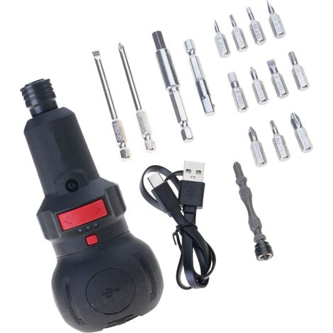 Tournevis électrique rechargeable à couple élevé (8 N.m), mode manuel, fonctionnement automatique, éclairage LED, 3 vitesses, sans fil