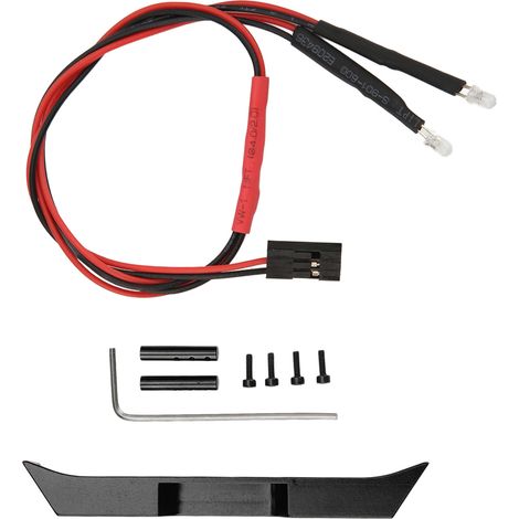 Pare-chocs arrière en alliage d'aluminium avec éclairage LED - Pièce de rechange pour voiture radiocommandée Axial SCX24 AXI00001 1/24 - Noir (1/5)