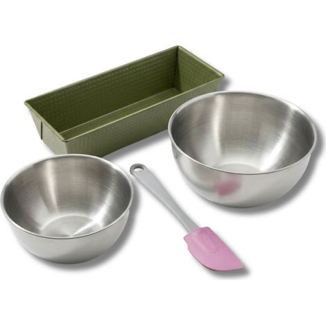 Set de 4 ustensiles de pâtisserie moule à gâteau 2 bols et spatule Zenker Green Vision (1/5)