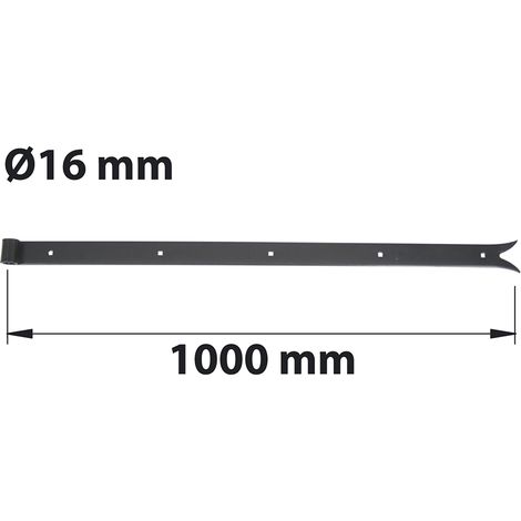 Bisagra de cola de carpa D16 40X5 L1000 mm acero negro prepintado AFBAT