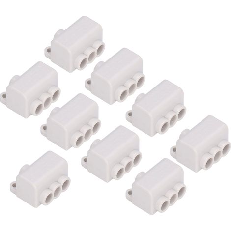 Lot de 9 connecteurs de câbles T haute puissance 400V 60A ABS antifeu répartiteurs de fils ZK-306 M3 1-6mm² (1/5)