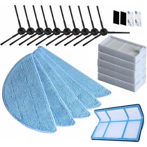 Das Set ist kompatibel mit ZACO A8 Zubehör für Staubsauger und Bodenreinigungsgeräte, einschließlich Seitenbürsten, Hauptbürsten, Wischtüchern und Filtern. (1/2)