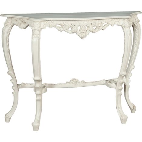 WOODEN CONSOLE, WHITE ANTIQUE FINISH, MADE IN ITALY (1/5)