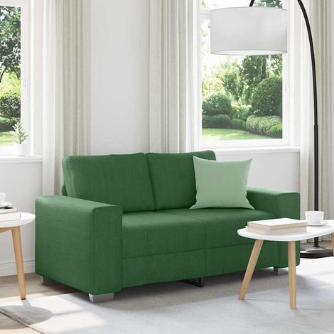 vidaXL Canapé deux places vert foncé 160 x 77 x 82 cm en tissu velours côtelé (1/5)