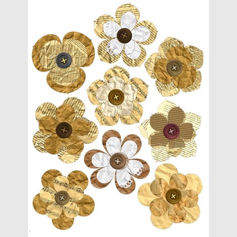 Sticker - Fleurs en papier - 65x85 cm