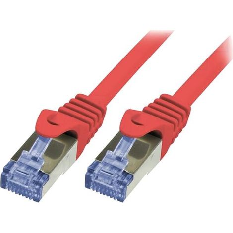 Cable reseau RJ45 male S-FTP Cat 6a rouge- 2m
