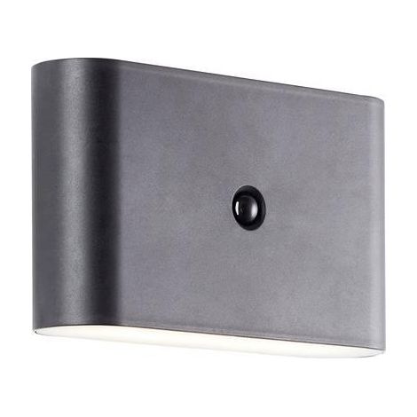 Applique moderna nera LED per esterni con rilevatore di movimento