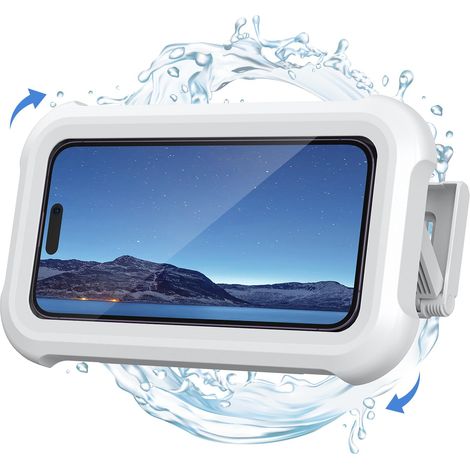 1 Support téléphone étanche IPX7, rotation 480°, film tactile HD, universel jusqu'à 7 pouces, pour douche et salle de bain (1/5)