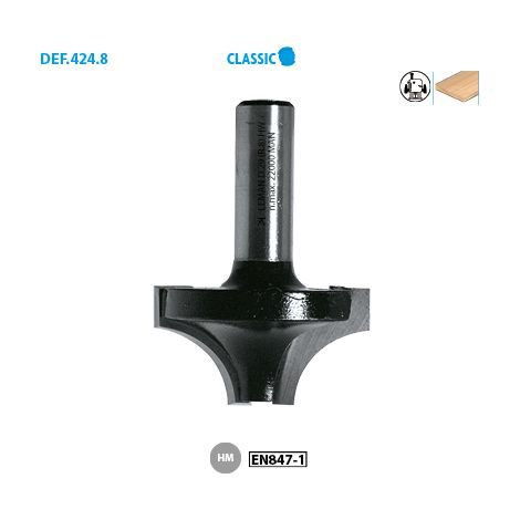 LEMAN Méches 1/4 de rond queue Ø 8 mm - 4248 - 19 mm - 8 mm - 12 mm - 4 mm (1/2)