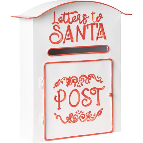 Cassetta postale Lettere a Babbo Natale per interni all'aperto con motivo natalizio Bianco Espoo