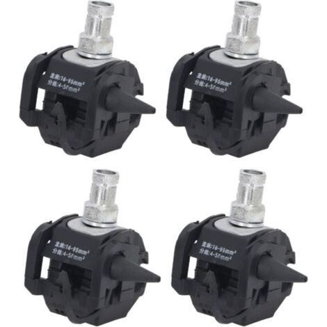 Connecteur de Perçage D'isolation, 5 Pièces de Pince de Perçage D'isolation 1KV sans Pelage Répartiteur de Câble Haute Basse Tension avec Coque Isolée Aucun Pelage Requis pour