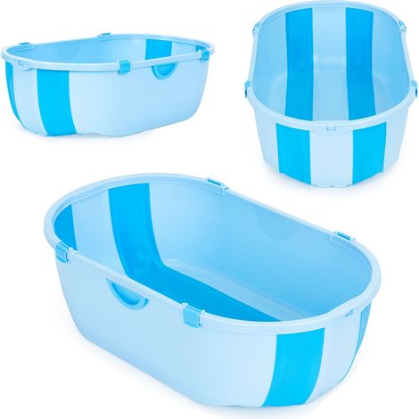 Vasca da bagno per bambini pieghevole con scarico blu ECOTOYS