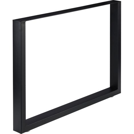 Set di 2 gambe per tavolo in acciaio nero per tavolino cucina design industriale 43 x 30 cm in acciaio nero 130010096