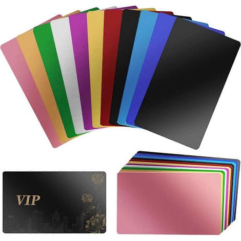 220 supports vierges pour gravure laser, cartes de visite colorées en aluminium. (1/5)