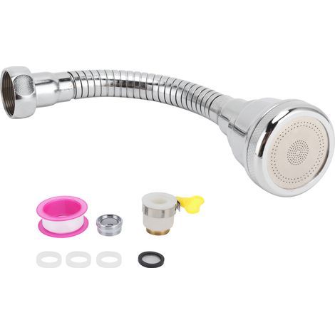 Bec de robinet pulvérisateur pressurisé, tête orientable avec filtre, économiseur d'eau pour robinet, taille 18x5x5 cm. (1/5)