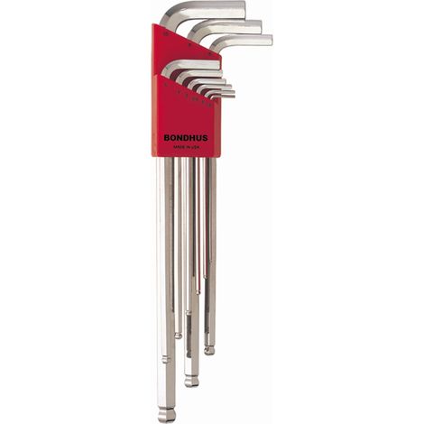 Juego de 9 llaves en L punta-bola BriteGuard™ en métrica 1.5-10mm  Bondhus 17099 (1/2)