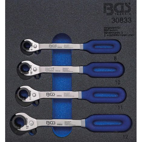 BGS Chiave a cricchetto acciaio 8-12 mm set idraulico