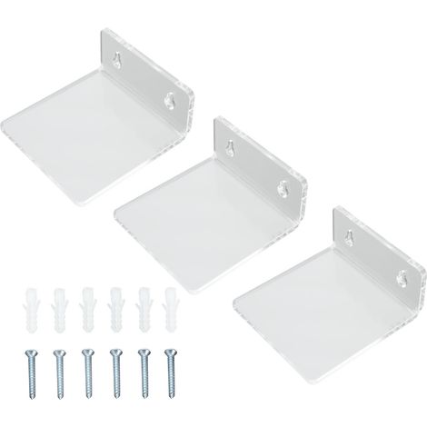 Set mit 3 transparenten, schwebenden Acryl-Wandregalen für Zuhause, Spielzeug, Topfpflanzen, Puppen (1/5)