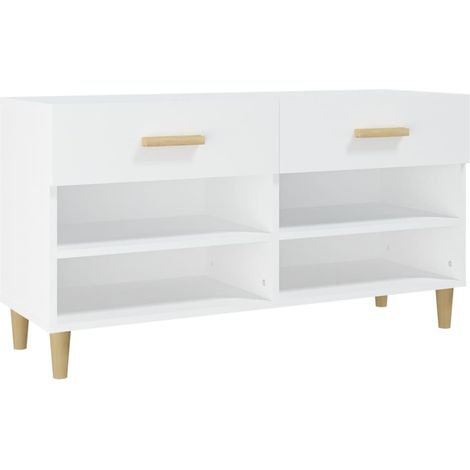 Maison Exclusive - Scarpiera Bianca 102x35x55 cm in Legno Multistrato