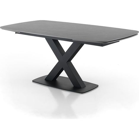 Ausziehbarer Tisch aus Keramik mit Marmoroptik 90x160-230cm Boyle Marble - Grau