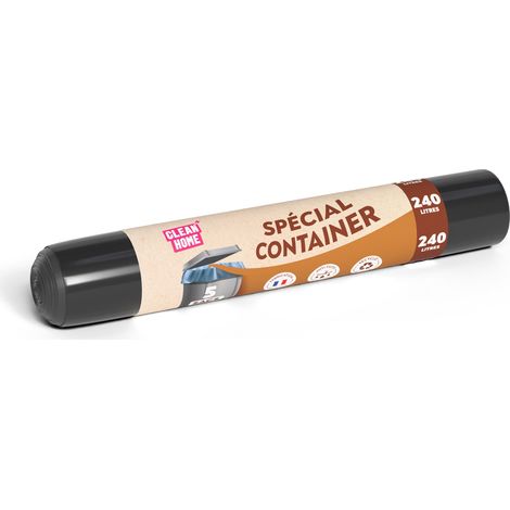 Sacs Poubelle Clean Home Spécial Container Noir 5 X 240l Sacs Poubelle Clean Home Spécial Container Noir 5 X 240l - Publi Embal