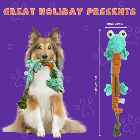 Frog Shaped Squeaky Rope Chew Toy Cute Vivid Design Easily Arouse Pets Curiosity And Play Interest