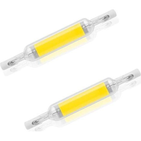 Lot de 2 ampoules LED R7S 10 W 78 mm à intensité variable blanc froid 6000K 100 W halogène J78 de remplacement, tube de base R7S à double extrémité, angle de faisceau 360 (1/3)