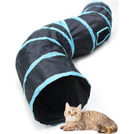 1 Tunnel Chat Pliable, Toile Polyester Résistante, Cadre Acier, Jeu d'Exploration pour Petit Animal (1/5)