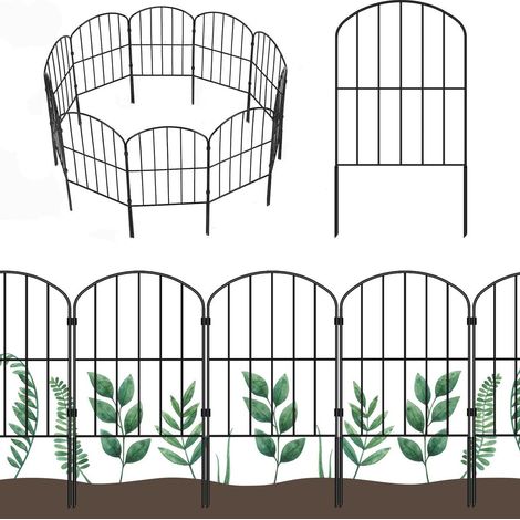 Recinzioni da giardino in metallo, recinzioni decorative da giardino, 5 pezzi, recinzioni da giardino in metallo rigido, 32x42,5 cm, recinzione rigida in metallo per cani, barriera in metallo per anim