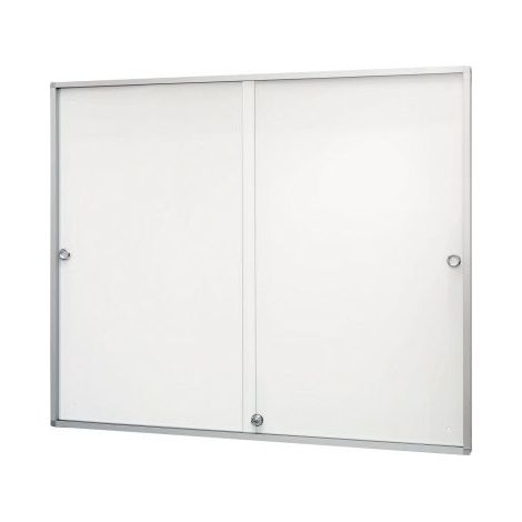 Magnetoplan Schaukasten de luxe mit Schiebetüren für den Innenbereich, 898 x 938 x 30 mm, 3 x 4 A4