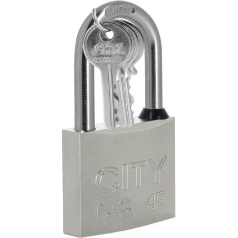 Cadenas City 45 - anse longue inox de 70 mm - avec joint d'étanchéité ISEO CITY (1/2)