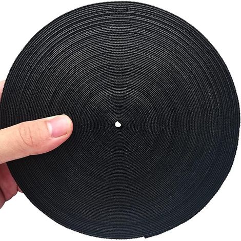 Cable Tie Reusable Nylon Cable Management Tape Adhesive for Home and Office (Black) (1/5)