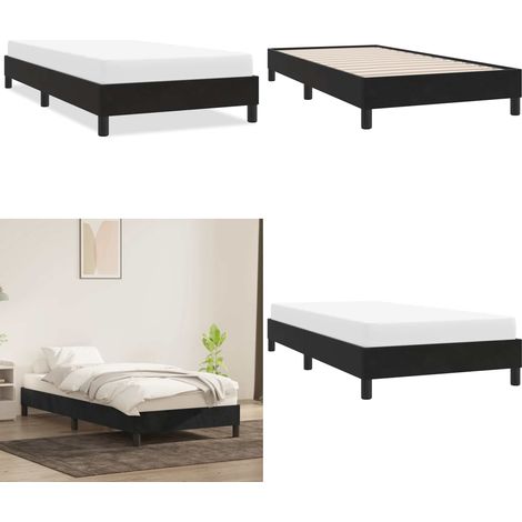 vidaXL Bettgestell ohne Matratze Schwarz 90x220 cm Samt (1/5)