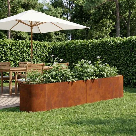 vidaXL Jardin surélevé Acier patiné 220 x 40 x 40 cm Acier