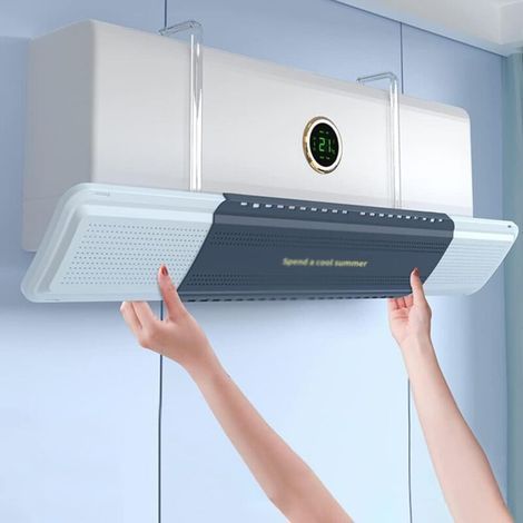 Déflecteur d'air froid anti-direct pour climatiseur mural, déflecteur de sortie d'air, déflecteur de vent universel sans installation, antiadhésif et sans perforation, n'endommage pas le climatiseur (1/4)
