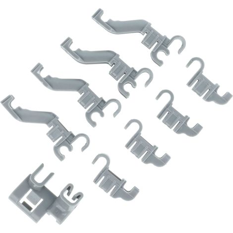 vhbw Set de 9 abrazaderas de fijación compatible con Siemens SX7xxx, SX6xxx lavavajillas, lavaplatos - Para cesto inferior