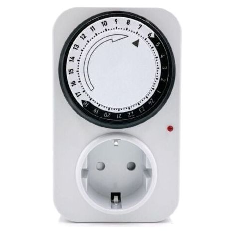 4000W Programmateur journalier mécanique avec Voyant Blanc 120x85x72mm 16A (1/5)
