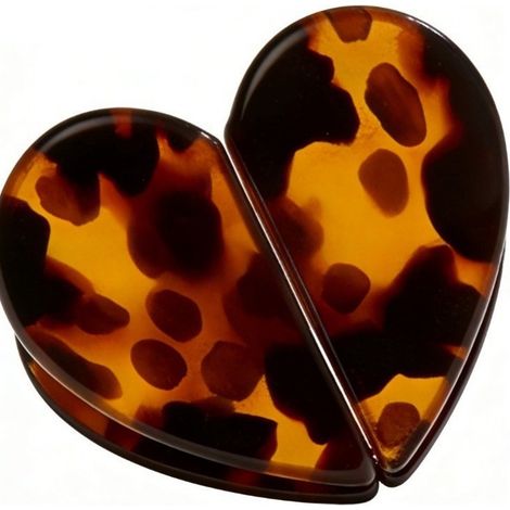 Cute and creative new Magnetic Square Hair Clips for women - Magnetic Heart Hair Clips - Leopard Print -