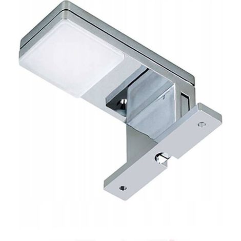Trade Shop - Lámpara Led Para Baño 3 Vatios Moderna Luz Natural 4000k Black Silver Ip44 90p -      Plata