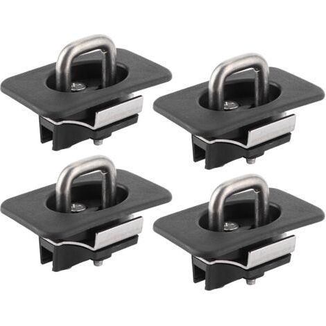 4 pièces Ancres d'arrimage rétractable Rail de lit de Camion Ancres d'arrimage Anneaux de Crochet Extensible s'adapte pour Fo-RD F-150 1998-14 1000lbs capacité de Charge (1/5)
