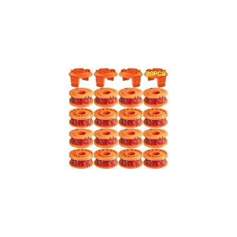 20 Pack Bobine Fil Coupe Bordure 3 m - WA0004.1/WA0010 Coupe Bordures Ø1,65 mm, Bobine de Fil Debroussailleuse(16 Fil Coupe Bordure,4 Couvercle) (1/4)