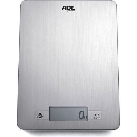 Balanza de cocina ADE Denise, hasta 5 kg, 16 x 22,5 x 1,1 cm, acero inoxidable cepillado.