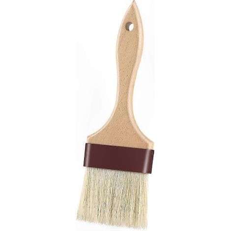 Pinceau de cuisine en soies de sanglier naturelles et manche en bois pour badigeonner sauces BBQ grillades (1/4)