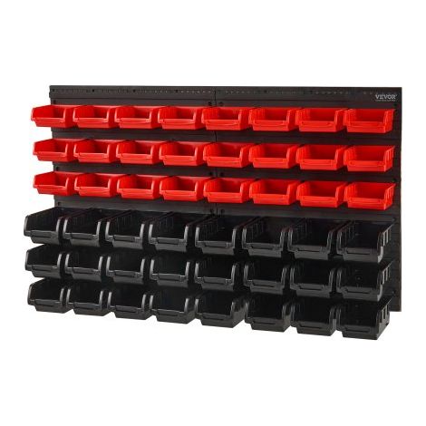 Étagère Bac à Bec Plastique 48 Boites Rangement Empilables (1/5)
