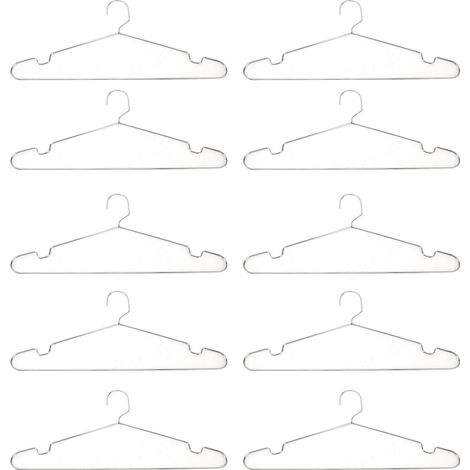 10 pièces Cintres en Acier Inoxydable Antidérapants Robustes pour Économie d'Espace Séchage Vêtements (1/5)