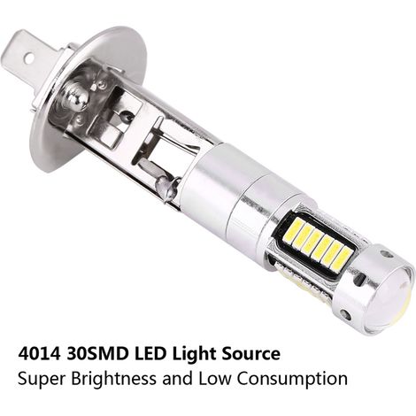 Phares antibrouillard LED H1 4014 30SMD pour voiture, lumière blanche, 12 V CC, vendus par paire (1/5)