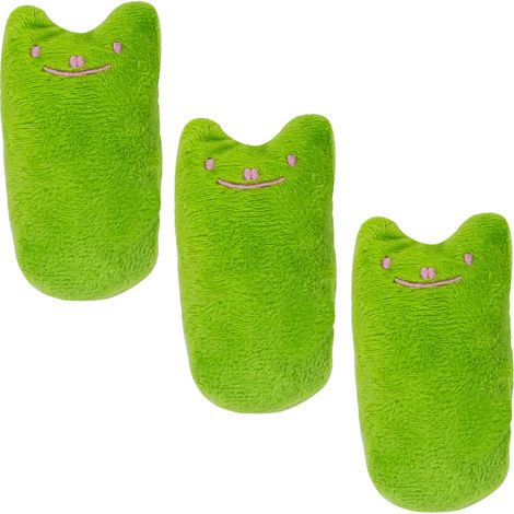 3 jouets pour chat, peluches à mâcher avec herbe à chat, doux et silencieux, pour hygiène dentaire et jeu interactif (1/5)