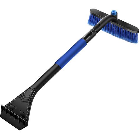 Blauer 4-in-1-Schneekratzer mit ausziehbarem Windschutzscheiben-Schneebürstenaufsatz