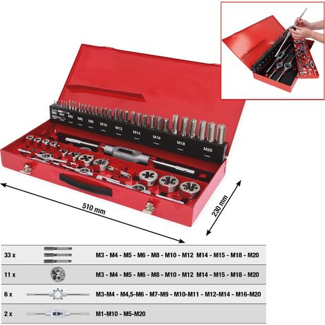 KS Tools HSS Co Gewindeschneidwerkzeug-Satz, 54-tlg (1/4)